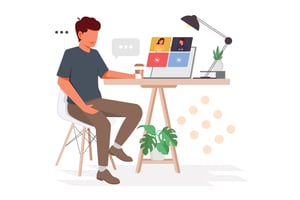 Freelancer working